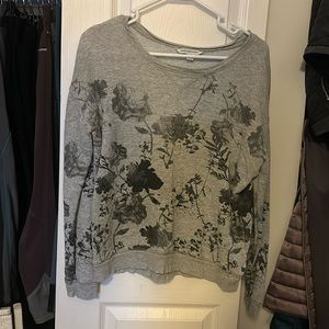 American eagle gray floral sweater
